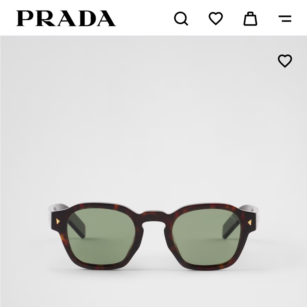 Prada Sunglasses with iconic metal plaque for Men